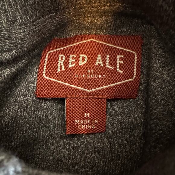 Red Ale Henley Sweater Mock Neck Pullover Gray Charcoal Long Sleeve NWT Size M - Picture 6 of 8